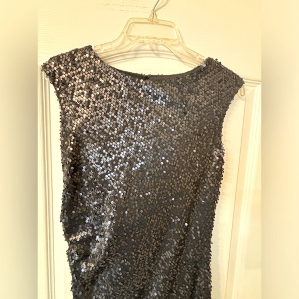 NWT David Meister dress 6 medium Sequin open back black dress cocktail LBD Vegas - Picture 8 of 16